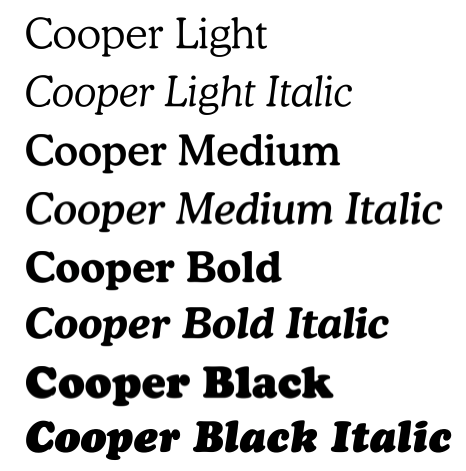 cooper-font-family Cooper-font-family